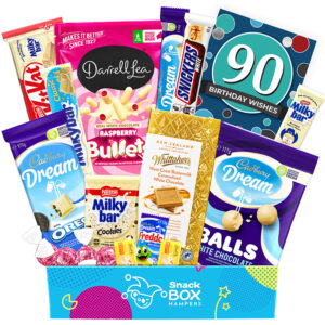 90th birthday white chocolate gift box hamper