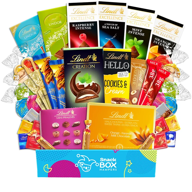 Lindt chocolate gift hampers filled with premium lindt chocolate