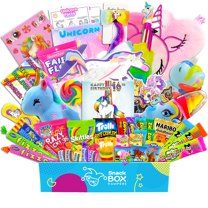 16th Birthday Children’s Unicorn Gift Box Hamper – Lolly