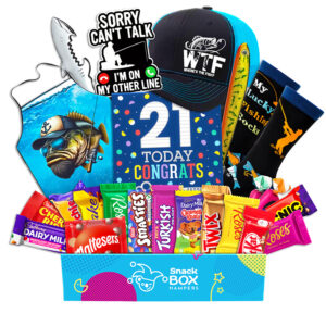 21st Birthday Fishing Lovers Chocolate Box Gift Basket