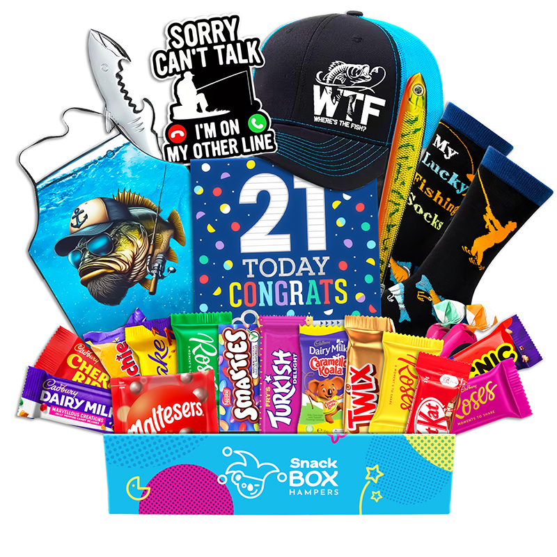 21st Birthday Fishing Lovers Chocolate Box Gift