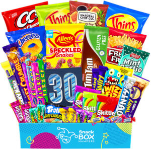 30th birthday gluten free snack gift box hamper large