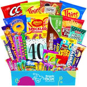 40th birthday gluten free snack gift box hamper large