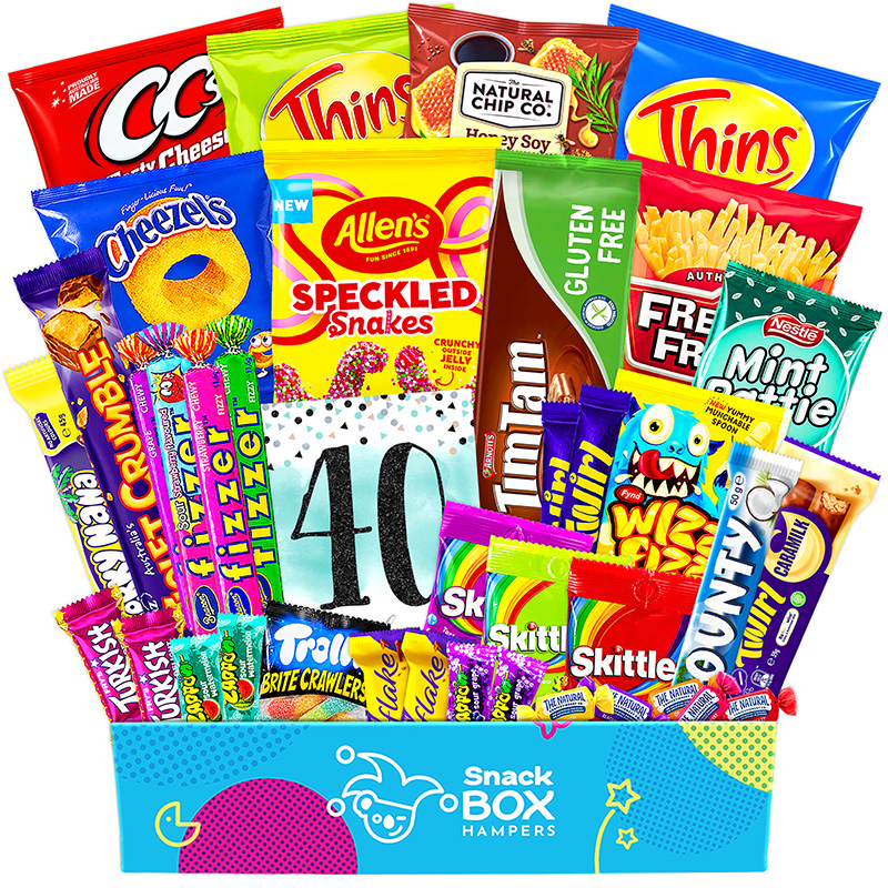40th-birthday-gluten-free-snack-gift-box-hamper-large 40th birthday gluten free snack gift box hamper large