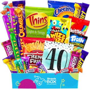 40th birthday gluten free snack gift box hamper small