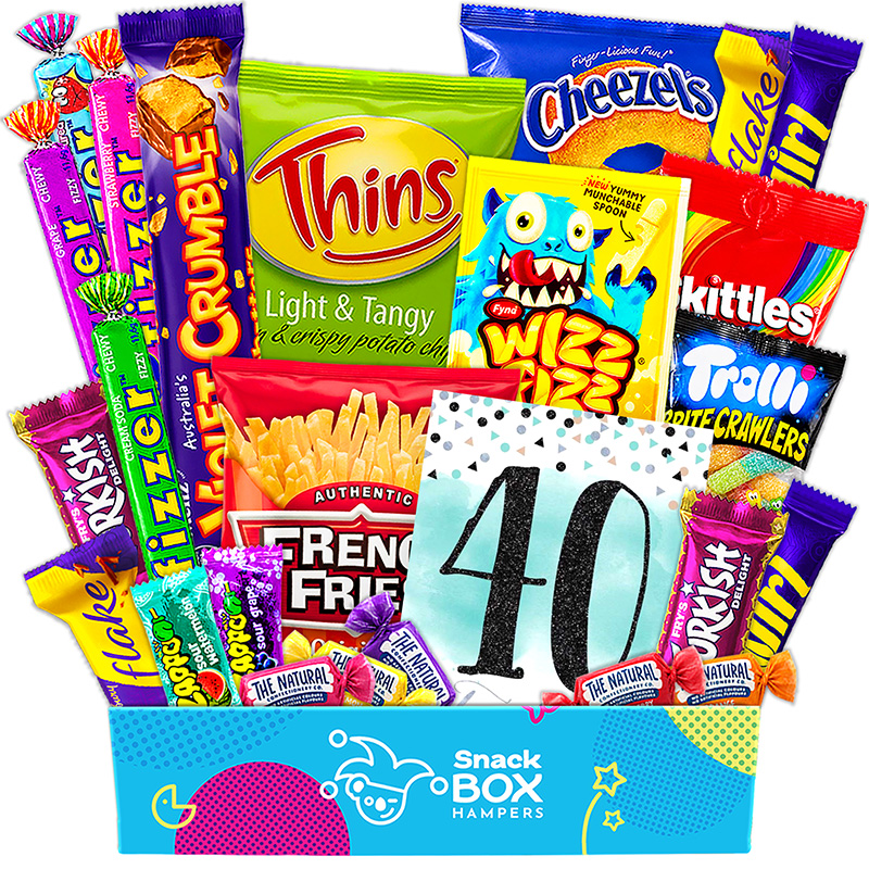 40th-birthday-gluten-free-snack-gift-box-hamper-small 40th birthday gluten free snack gift box hamper small