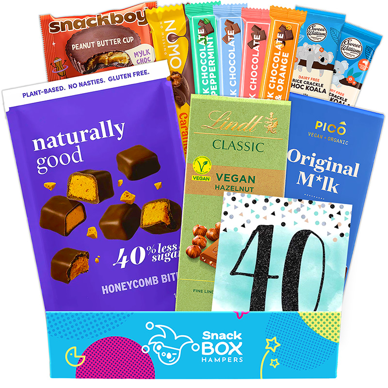 40th-birthday-vegan-chocolate-gift-box-hamper 40th birthday vegan chocolate gift box hamper