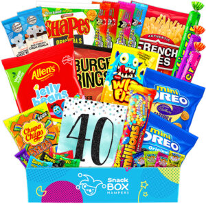 40th birthday vegan snack gift box hamper