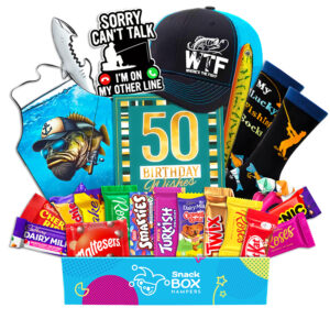50th Birthday Fishing Lovers Chocolate Box Gift Basket