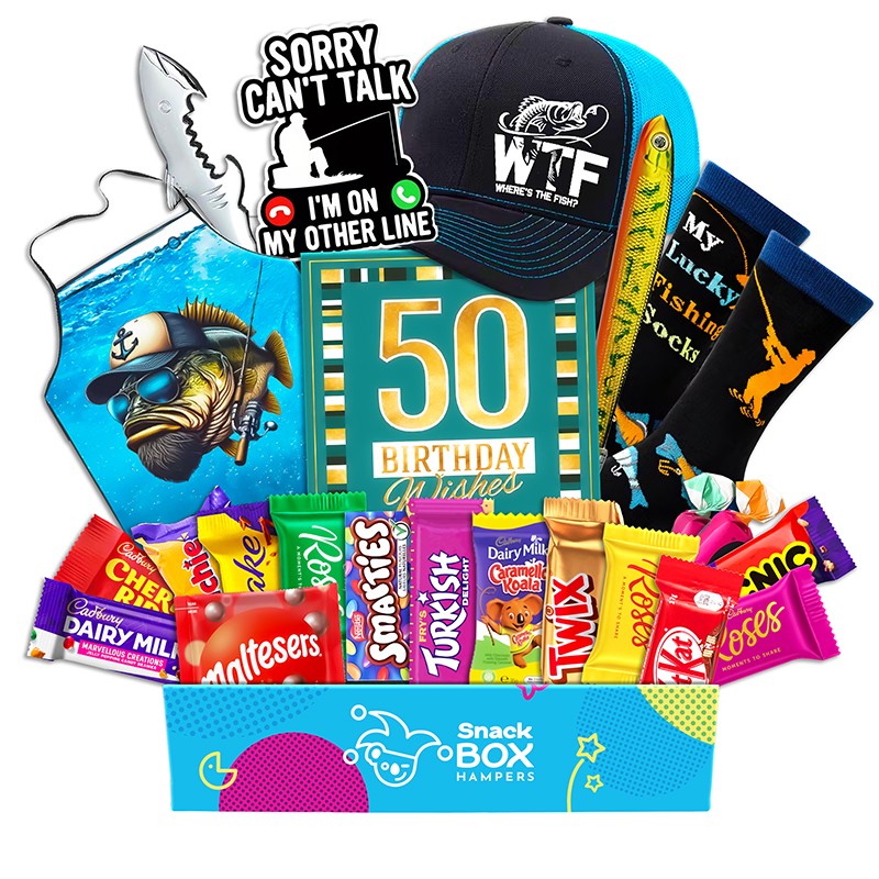 50th Birthday Fishing Lovers Chocolate Box Gift
