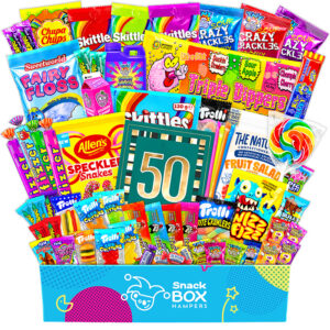50th birthday gluten free lolly gift box hamper large