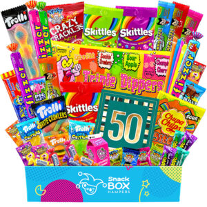 50th birthday gluten free lolly gift box hamper small