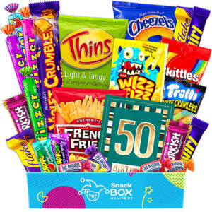 50th birthday gluten free snack gift box hamper small