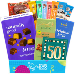 50th birthday vegan chocolate gift box hamper