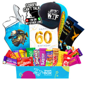 60th Birthday Fishing Lovers Chocolate Box Gift Basket
