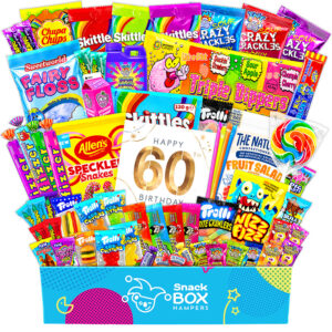 60th birthday gluten free lolly gift box hamper large