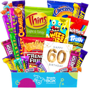 60th birthday gluten free snack gift box hamper small
