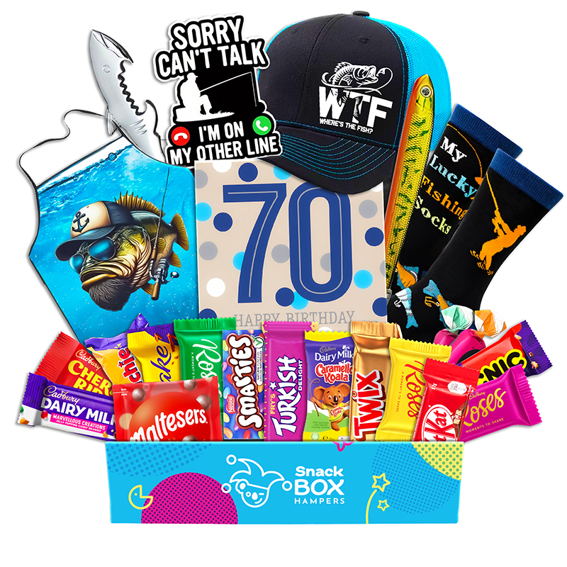 70th Birthday Fishing Lovers Chocolate Box Gift