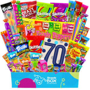 70th birthday gluten free lolly gift box hamper small