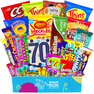 60th birthday gluten free snack gift box hamper large