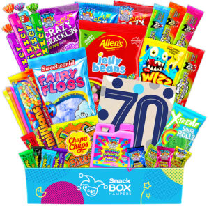 70th birthday vegan lolly gift box hamper