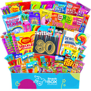 80th birthday gluten free lolly gift box hamper large