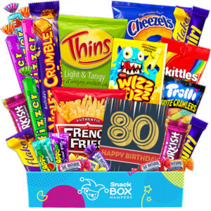 80th birthday gluten free snack gift box hamper small