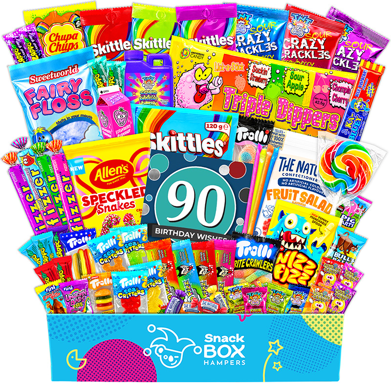 90th-birthday-gluten-free-lolly-gift-box-hamper-large 90th birthday gluten free lolly gift box hamper large