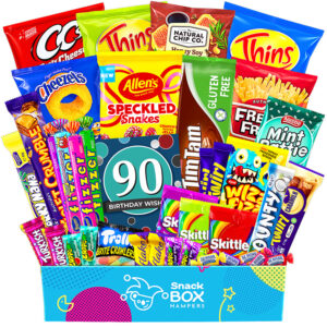 90th birthday gluten free snack gift box hamper large