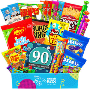 90th birthday vegan snack gift box hamper