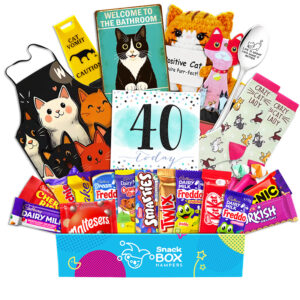 40th Birthday Cat Lovers Chocolate Box Gift Basket