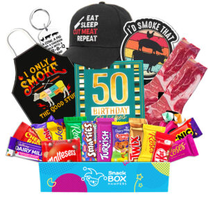 50th Birthday BBQ Lovers Chocolate Box Gift Basket