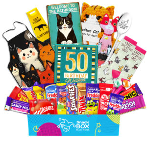 50th Birthday Cat Lovers Chocolate Box Gift Basket
