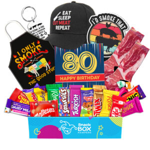 80th Birthday BBQ Lovers Chocolate Box Gift Basket