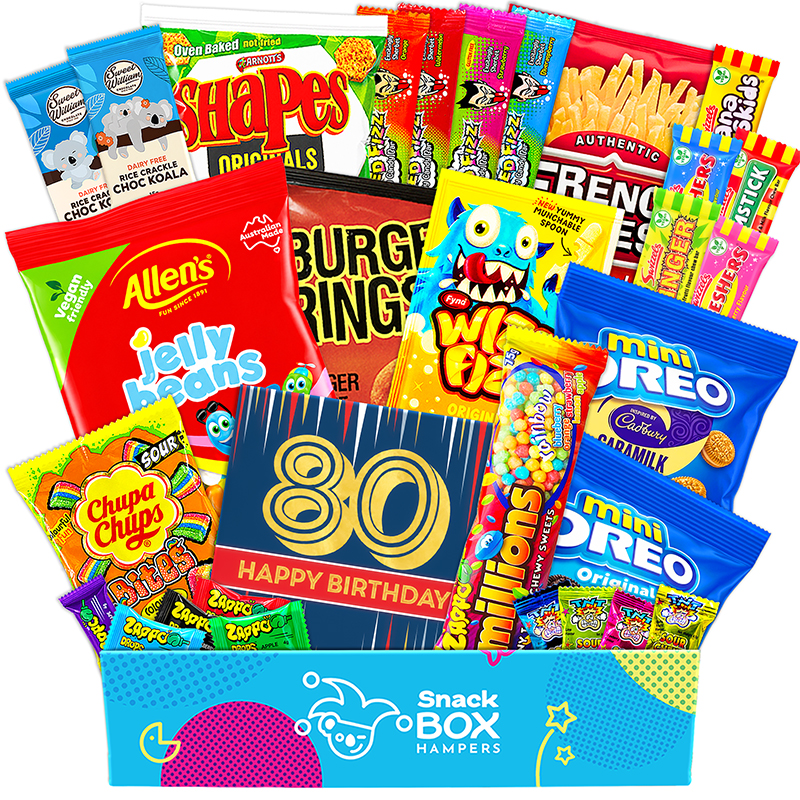 80th Birthday Vegan Snack Gift Box Hamper