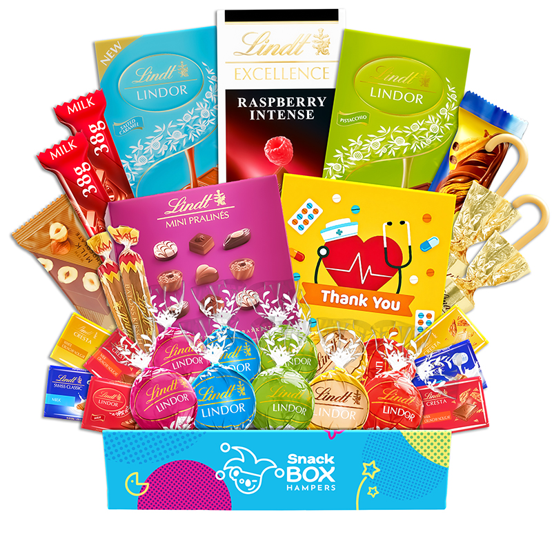 gift hamper for nurses filled with chocolate