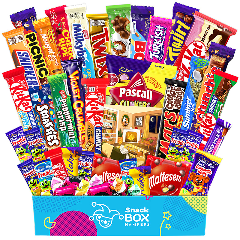 house warming gift basket hamper filled with chocolate