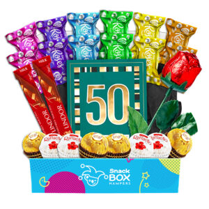 rainbow rose 50th birthday chocolate box