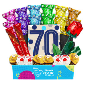 rainbow rose 70th birthday chocolate box