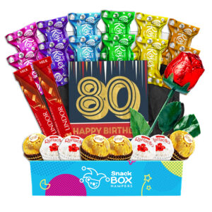 rainbow rose 80th birthday chocolate box