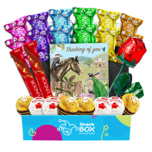 rainbow rose sympathy chocolate box