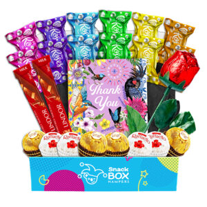 rainbow rose thank you chocolate box